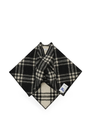 Burberry check wool scarf capelet - Black