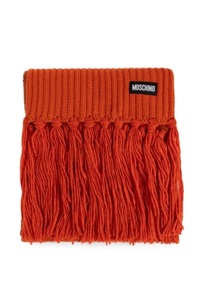Moschino ribbed fringed scarf - Orange