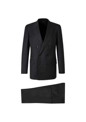 TOM FORD herringbone double-breasted suit - Black