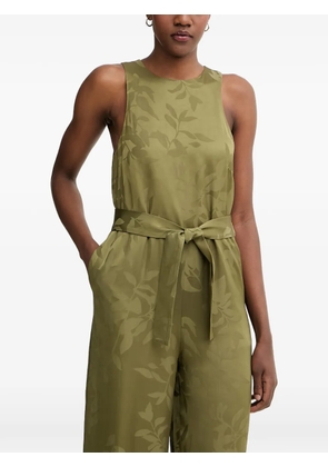 Armani Exchange leaf-jacquard belted jumpsuit - Green