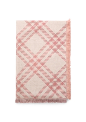 Burberry 渐变格纹丝毛混纺围巾 - Pink