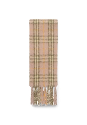 Burberry 窄版格纹羊驼毛混纺围巾 - Pink