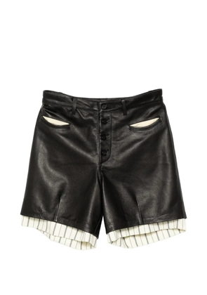 MASU layered leather shorts - Black