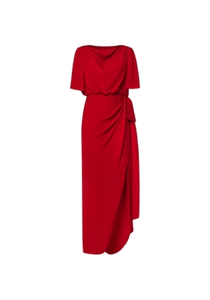 Valentino Garavani draped-detail silk dress - Red