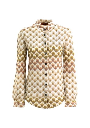 Missoni viscose lamé shirt with lace motif - Neutrals