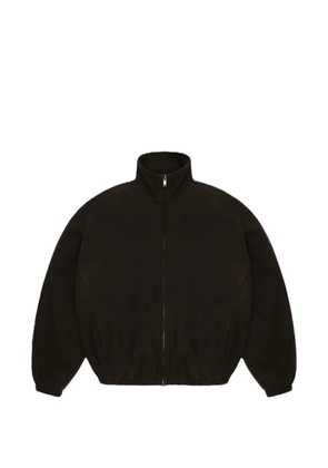 Rains fleece-texture high-neck jacket - Brown
