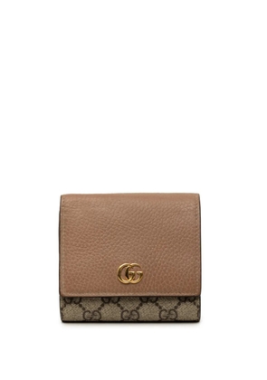Gucci Pre-Owned 2016-2026 Bicolor GG Marmont Calfskin and GG Supreme Bifold Wallet small wallets - Neutrals