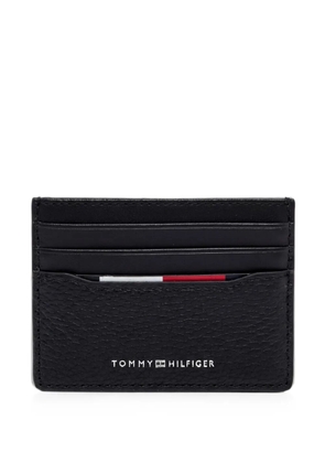 Tommy Hilfiger logo-lettering grained card holder - Black