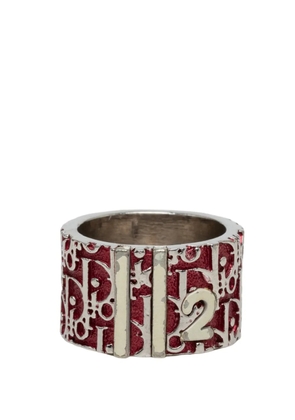 Christian Dior Pre-Owned 20th Century Trotter Brass and Enamel Band Ring costume ring - Red