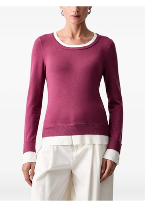 LIU JO layered-effect logo-embroidered sweater - Purple