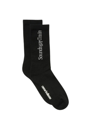 CARNE BOLLENTE logo-embroidered ribbed-knit socks - Black