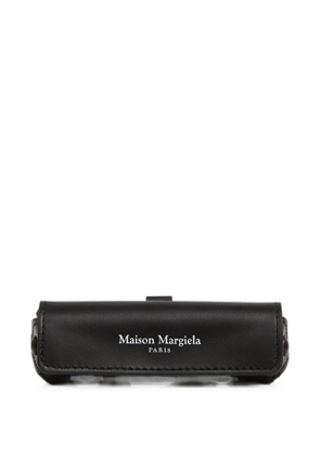 Maison Margiela logo-print leather lipstick holder - Black