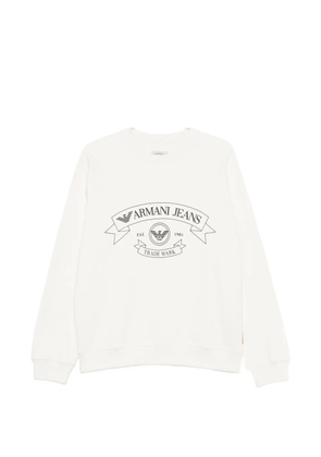 Emporio Armani logo-print raglan-sleeve sweatshirt - White