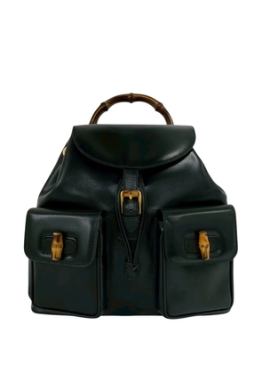 Gucci Pre-Owned 20th Century Calfskin Bamboo Drawstring backpack - Black