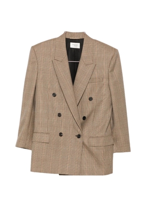 Saint Laurent check-pattern double-breasted blazer - Brown