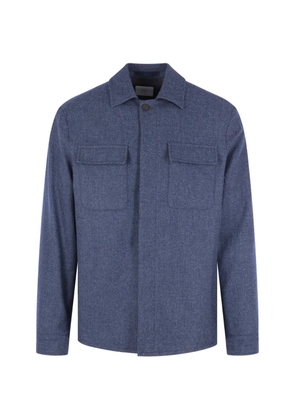 Eleventy button-fastening flap-pocket coat - Blue