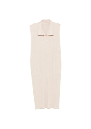Pleats Please Issey Miyake pleated midi dress - Neutrals
