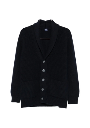 Fedeli ribbed-knit shawl-collar cardigan - Blue