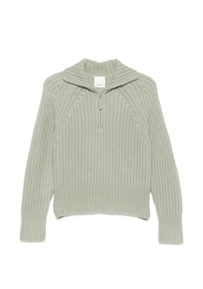 Allude ribbed-knit zip-up sweater - Green
