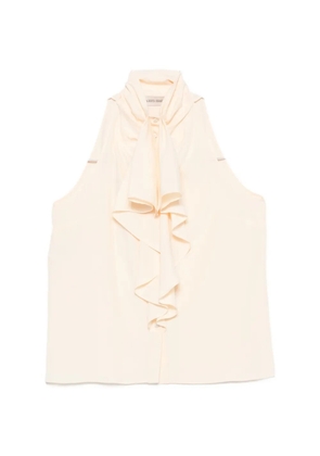 Alberta Ferretti ruffled halterneck top - Neutrals