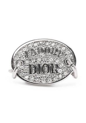 Christian Dior Pre-Owned J'adore Dior chain-link crystal ring - Silver