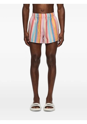 Marrakshi Life The High Waisted striped cotton shorts - Pink