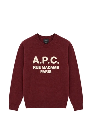 A.P.C. logo sweater - Red
