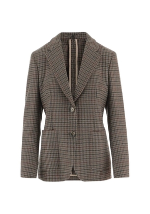 Lardini check cashmere blazer - Brown