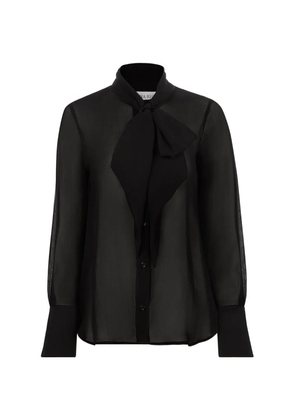 Nina Ricci Lavalliére pussy-bow silk shirt - Black