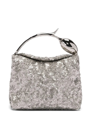 ERDEM Bloom sequin-embellished tote bag - Silver