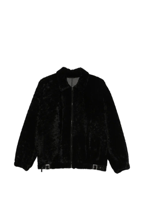 Simonetta Ravizza Strappy buckle-detail fur jacket - Black