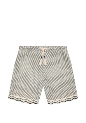 Orlebar Brown Sonoran geometric-print linen deck shorts - White