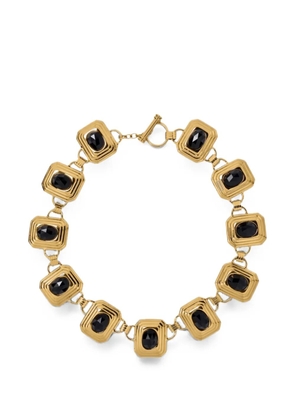 Alessandra Rich crystal-embellished geometric-link necklace - Gold