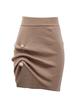 Giuseppe Di Morabito crystal-embellished gathered mini skirt - Neutrals