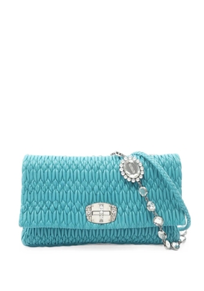 Miu Miu Pre-Owned 2000s Matelassé leather shoulder bag - Blue