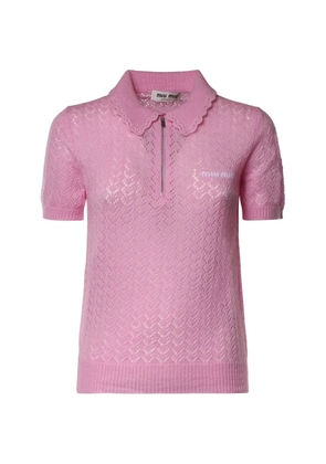 Miu Miu cashmere and silk polo shirt - Pink