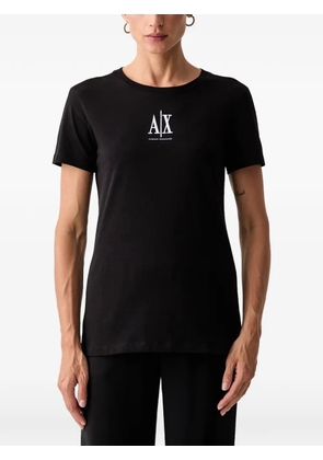 Armani Exchange logo-embroidered T-shirt - Black