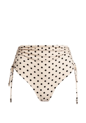 Weili Zheng polka-dot ruched bikini bottoms - Neutrals