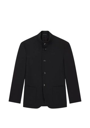 Giorgio Armani mandarin-collar virgin wool jacket - Black
