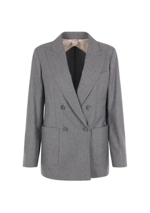 Max Mara double-breasted peaked-lapel blazer - Grey