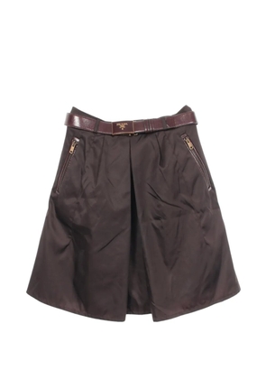 Prada Pre-Owned 2010s belted zip-pocket skirt - Brown