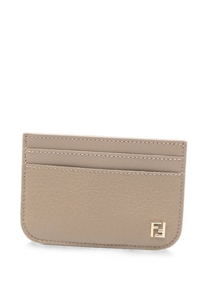 FENDI logo-plaque cardholder - Neutrals
