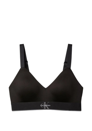 Calvin Klein logo-print elasticated-underband bra - Black