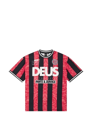 Deus Ex Machina Nouveau Moto logo-print striped T-shirt - Red