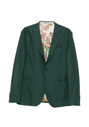 ETRO basket-weave single-breasted blazer - Green