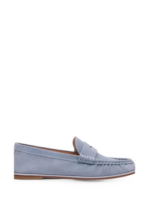 Stuart Weitzman Spencer ruched suede loafers - Blue