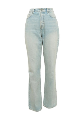 GANNI high-waisted straight-leg trousers - Blue