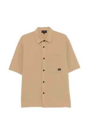 Emporio Armani logo-plaque short-sleeve shirt - Neutrals