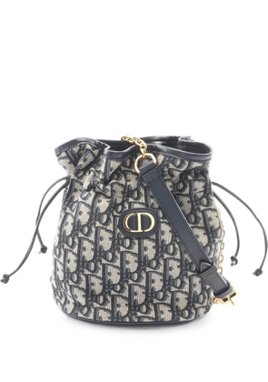 Christian Dior Pre-Owned 2010s 30 Montaigne Oblique bucket bag - Blue