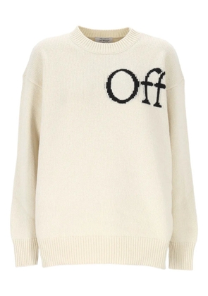 Off-White logo-intarsia wool sweater